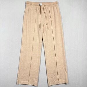 Haven Well Within Pants Womens Large Knit Wide Leg Lounge Sweatpants Beige NWT